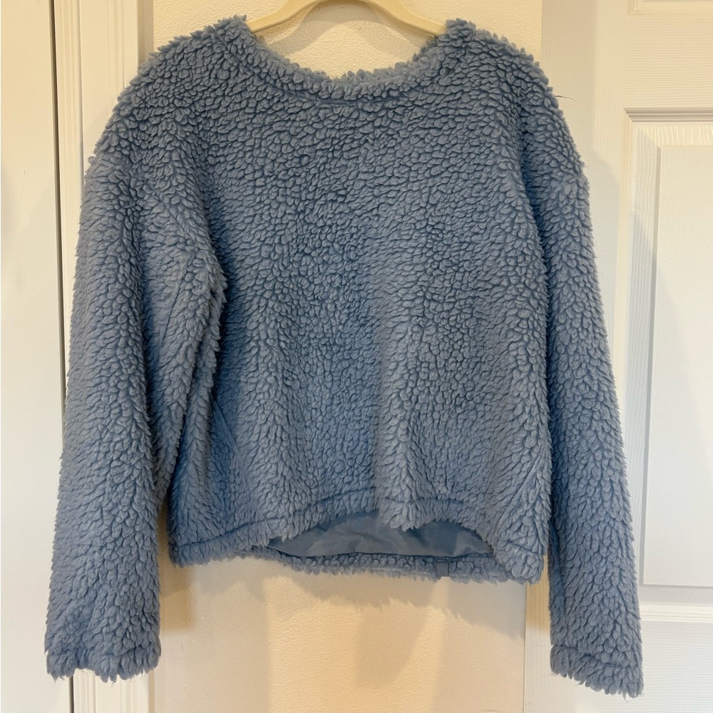 Lululemon Blue Sherpa Wool Whenever Crew Pullover